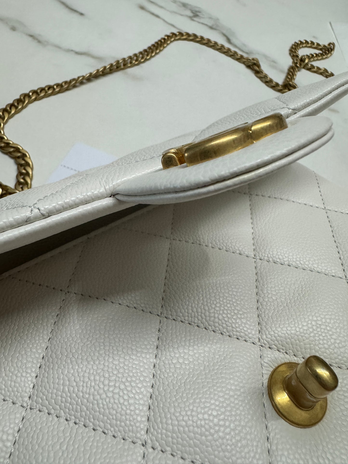 CHANEL 24P 愛心金球 白色 20cm 中號