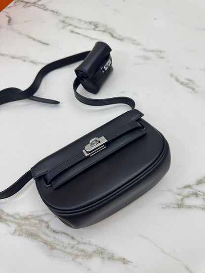 HERMES Kelly Moove 黑銀 Swift Noir PHW
