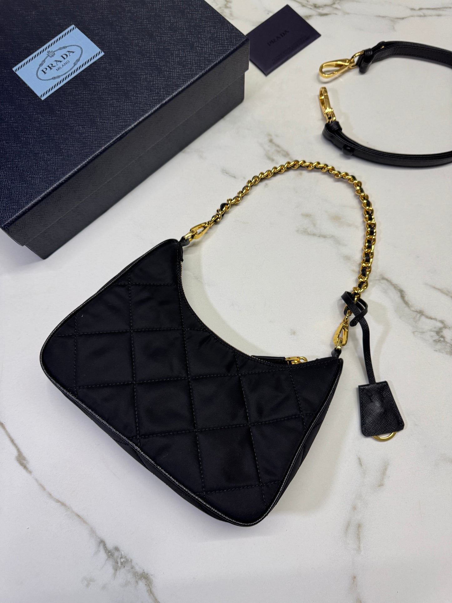 PRADA Re-Nylon 菱格紋Hobo