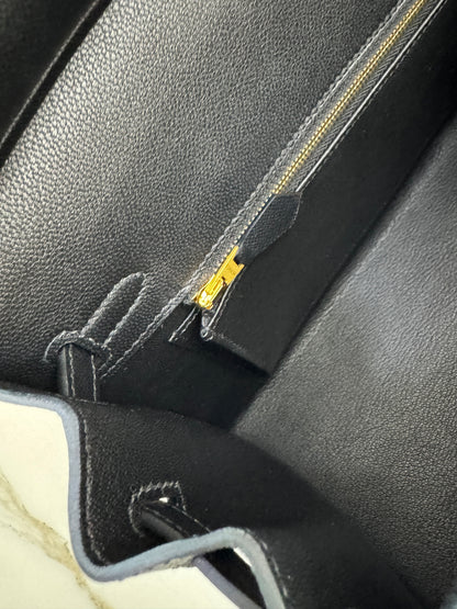 HERMES Birkin 25 黑色 Madame 拉絲金扣 89 Noir Sellier