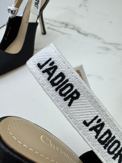 DIOR J'adior Slingback 黑色科技布 10cm