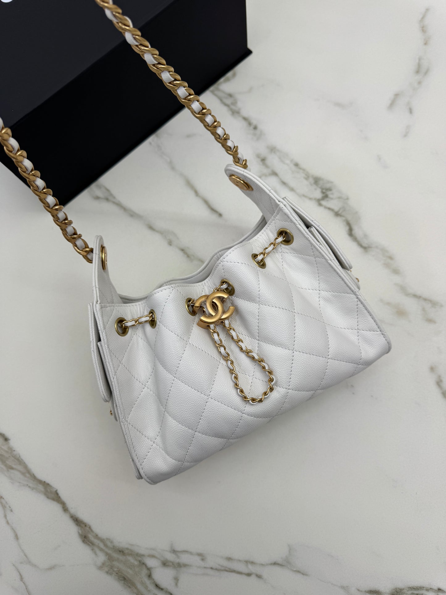 CHANEL Mini 25 Bag 白色荔枝皮