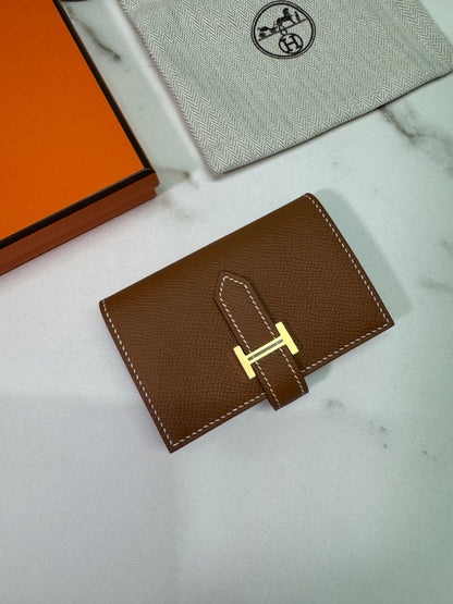 HERMES Bearn Mini Wallet 有散子位 Gold Epsom