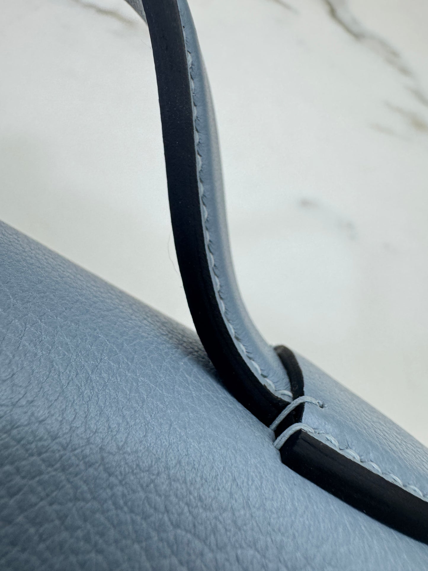 HERMES Mini 2424 亞麻藍銀扣 Evercolor Blue Lin PHW