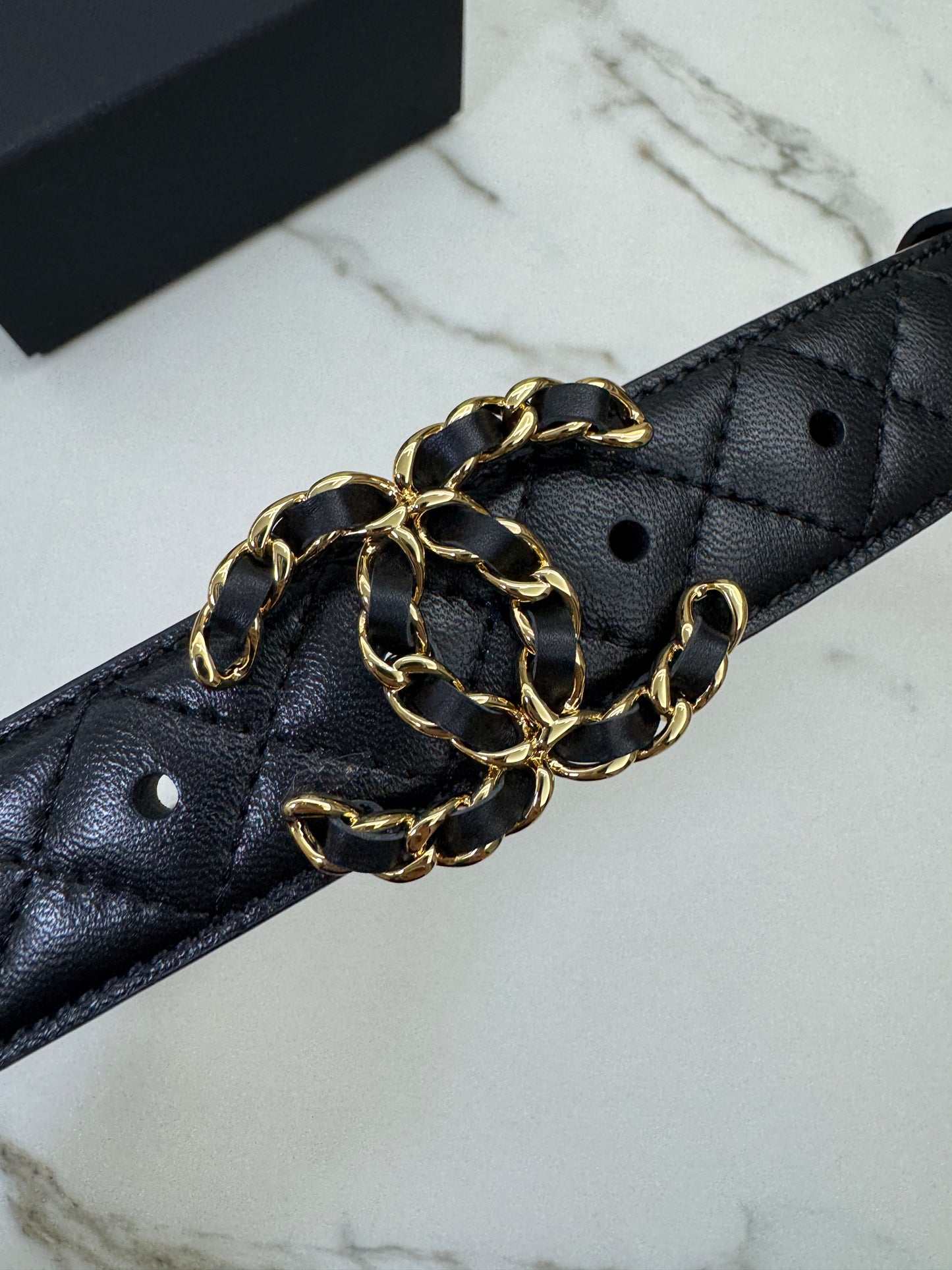 CHANEL 穿皮鏈金扣皮帶