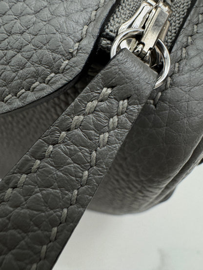 HERMES Mini Lindy 積雨雲灰銀扣 0L Gris Meyer PHW