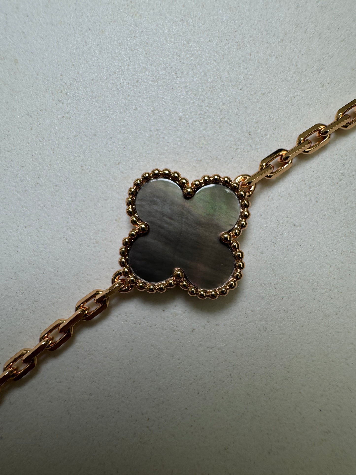 VCA Vintage Alhambra Bracelet 五花灰貝母拼鑽 玫瑰金手鏈