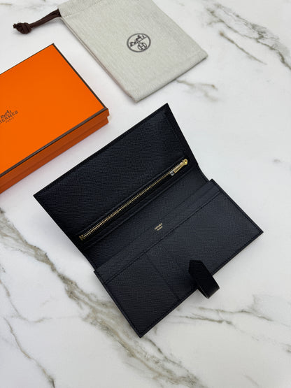 HERMES Bearn Wallet Black Epsom GHW