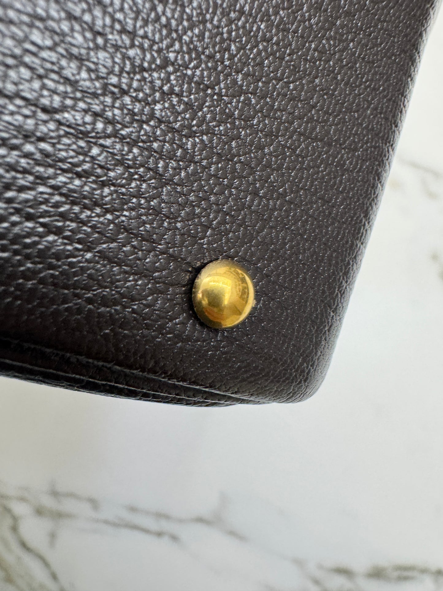 HERMES Mini Plume 一代 烏木色金扣 山羊皮 Ubene GHW Chevre Mysore