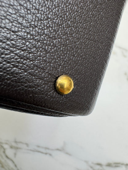 HERMES Mini Plume 一代 烏木色金扣 山羊皮 Ubene GHW Chevre Mysore