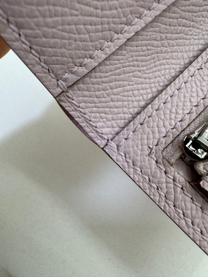 HERMES Bearn Wallet 三摺錢包 夢幻紫銀扣 Epsom Mauve Pale PHW