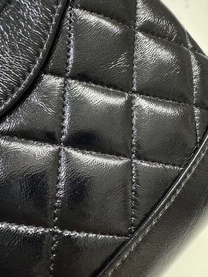 CHANEL 31Bag Nano 黑色油臘羊皮