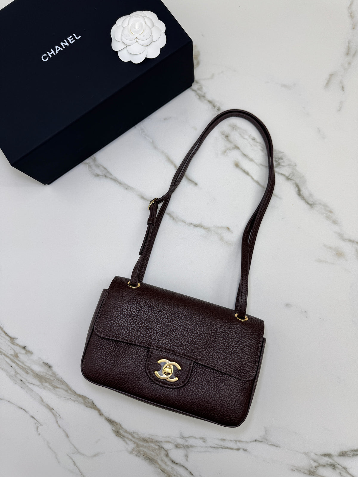 CHANEL Mini Maxi Flap 巧克力色