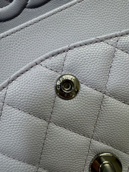 CHANEL CF25 Medium 21K香芋紫銀扣 牛皮 caviar