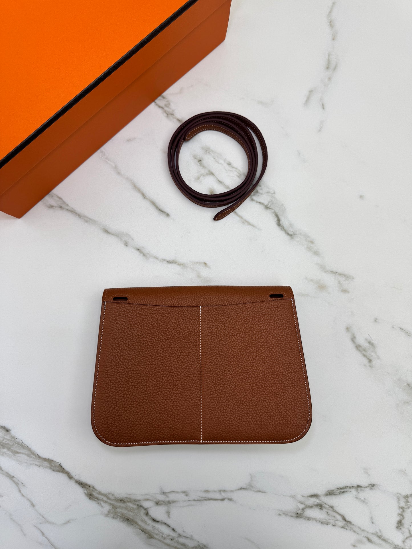 HERMES Halzan 25 金棕色金扣 TC Gold GHW