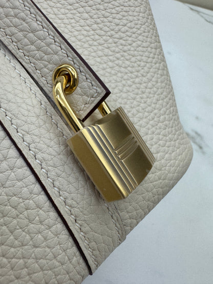 HERMES Picotin Lock 18 奶油白金扣 Nata GHW