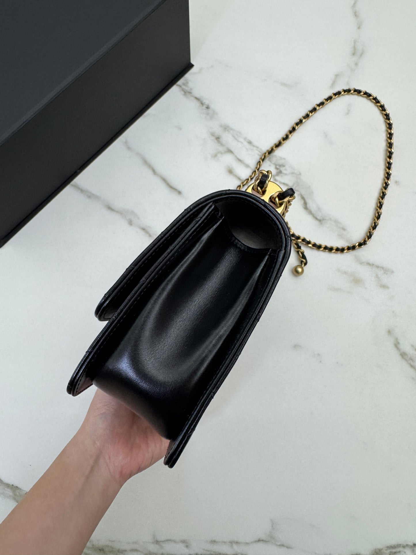 CHANEL 24C雙金珠中號22cm