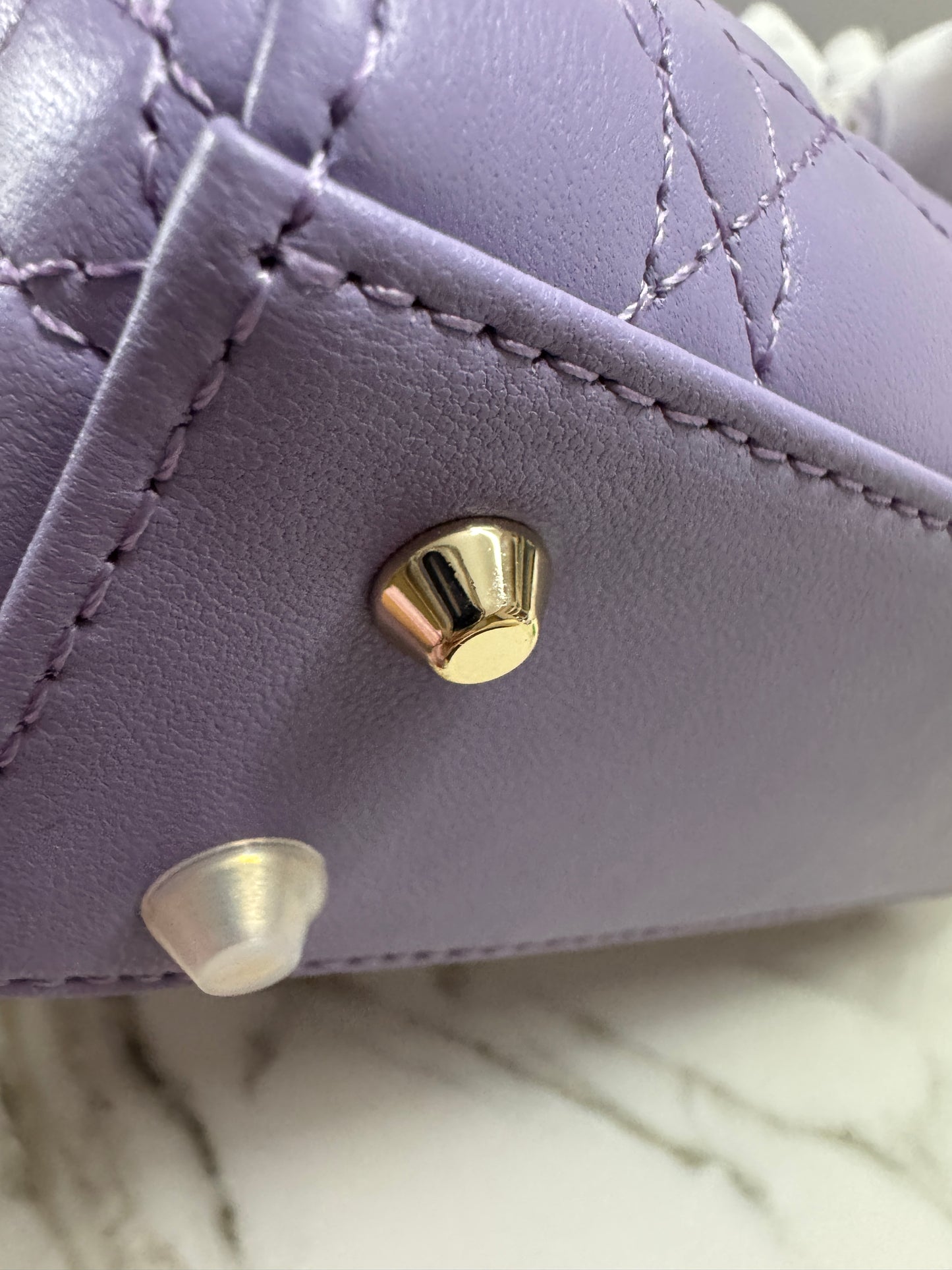 DIOR Mini Lady Dior 紫色羊皮