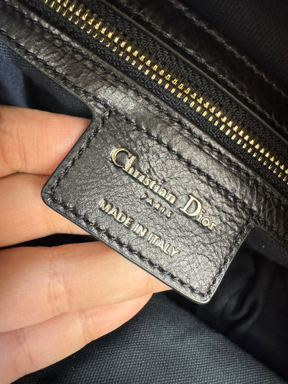 DIOR D-Journey Small 黑色油臘皮