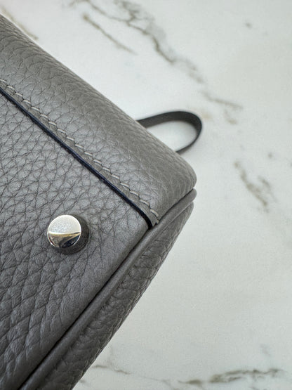 HERMES Mini Lindy 積雨雲灰銀扣 0L Gris Meyer PHW