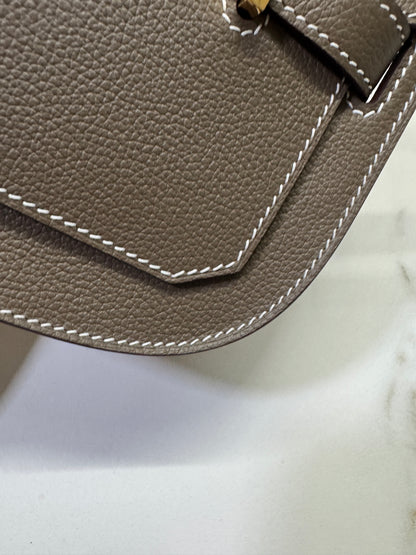 HERMES Jypsiere Mini 大象灰 金扣 evercolor 18 etoupe GHW