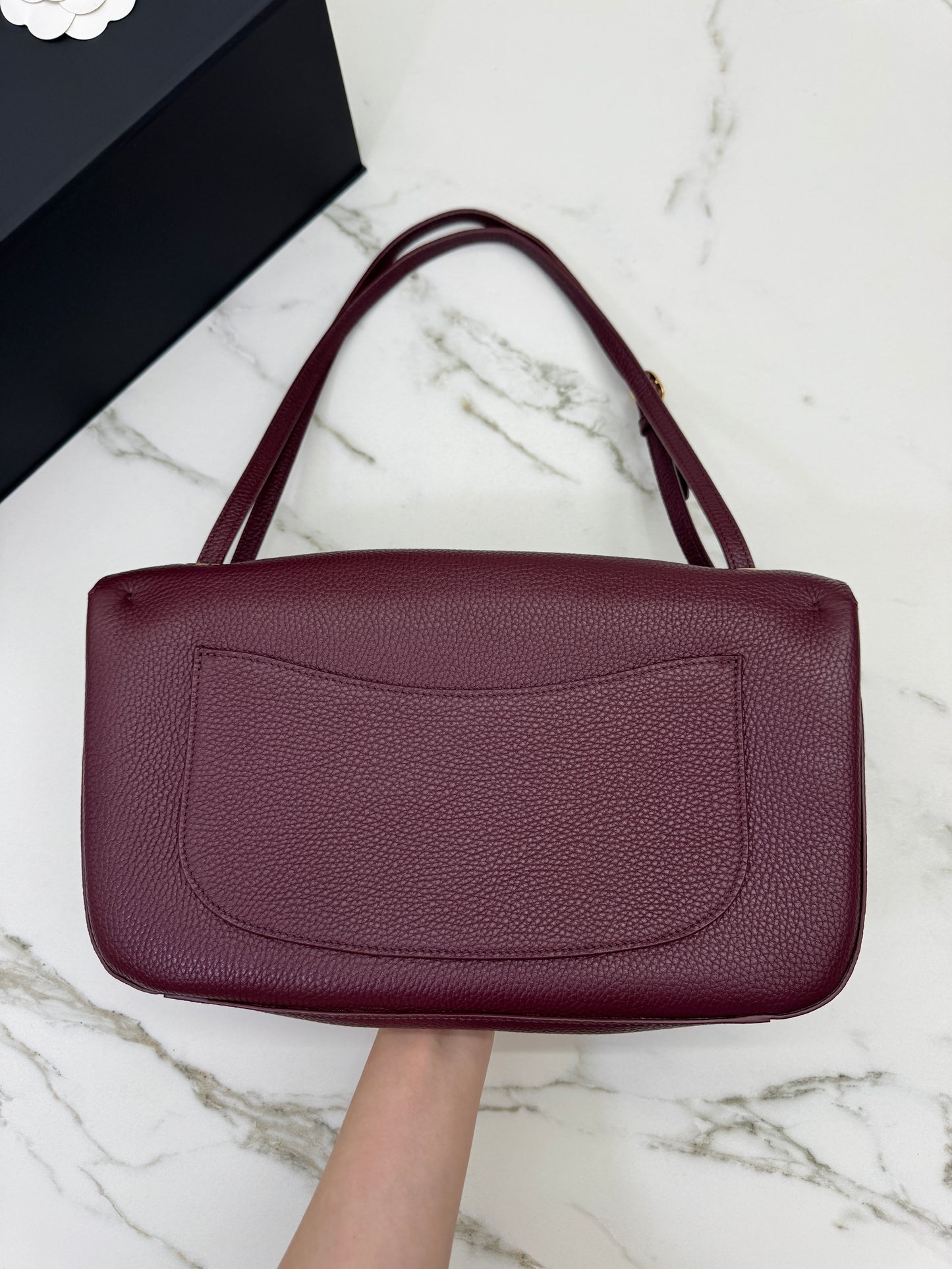 CHANEL 26S Maxi Flap Bag Small 酒紅色金扣 Burgundy GHW