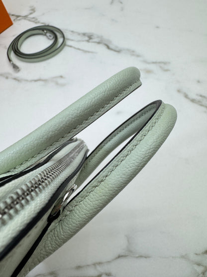 HERMES Mini Bolide 氣泡綠 山羊皮 銀扣 Mysore Vert Fizz PHW