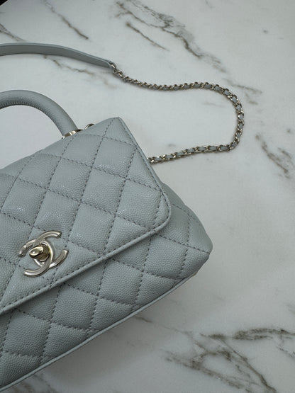 CHANEL Mini Cocohandle 霧霾藍/冰川藍 Cloud Blue