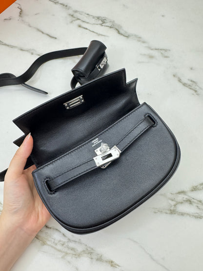 HERMES Kelly Moove 黑銀 Swift Noir PHW