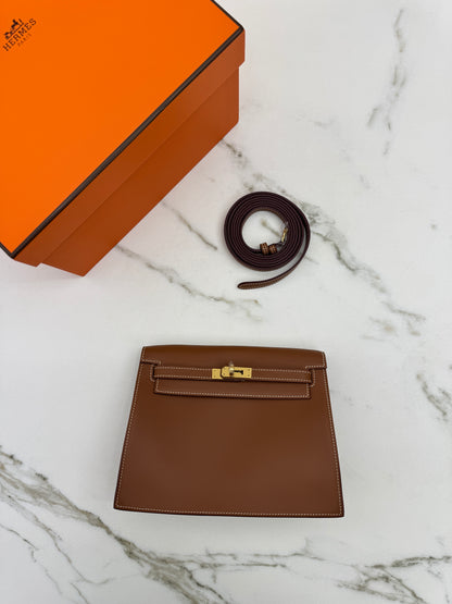 HERMES Kelly Danse 金棕色金扣 Swift Gold GHW