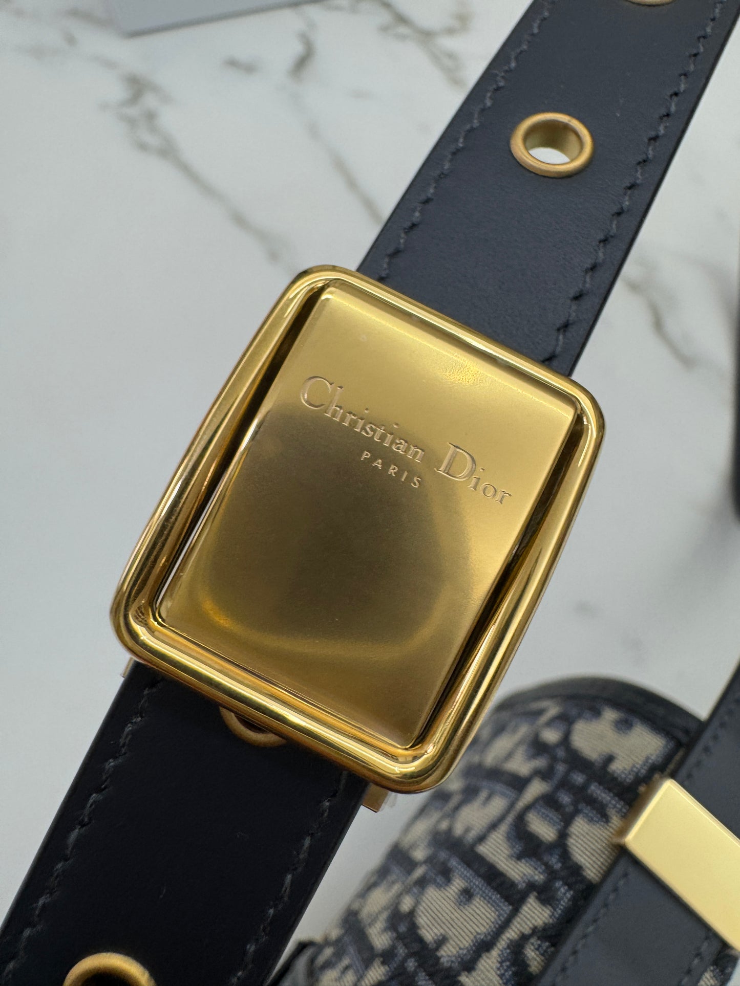 DIOR 30 Montaigne Small Blue Oblique