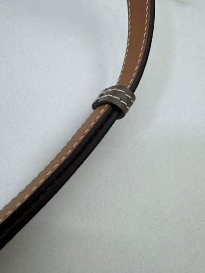 HERMES Kelly Belt 大象灰銀扣（手縫蠟線）