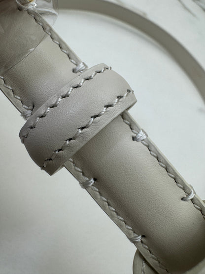 CELINE 凱旋門皮帶 白色 1.8cm