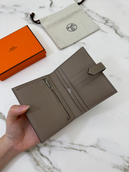 HERMES Bearn Wallet 瀝青灰銀扣 Epsom M8 Gris Asphalt PHW