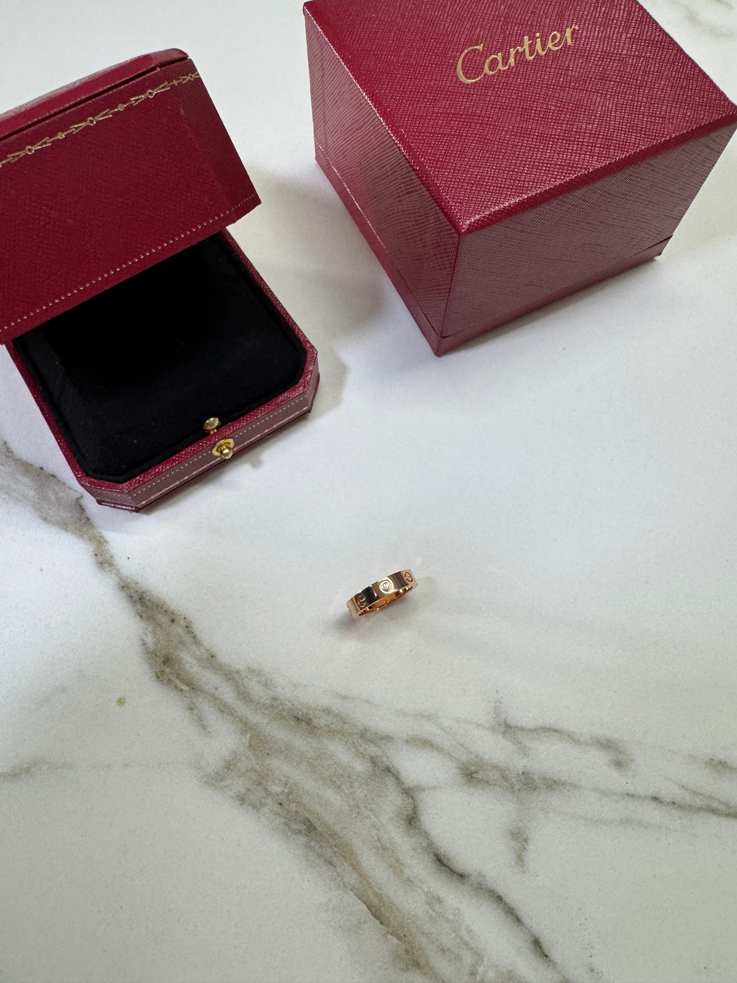CARTIER Love 玫瑰金 單鑽戒指