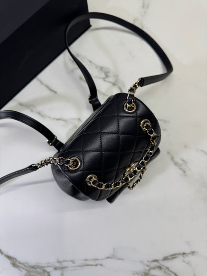 CHANEL Duma 胎牛皮 黑色 Small