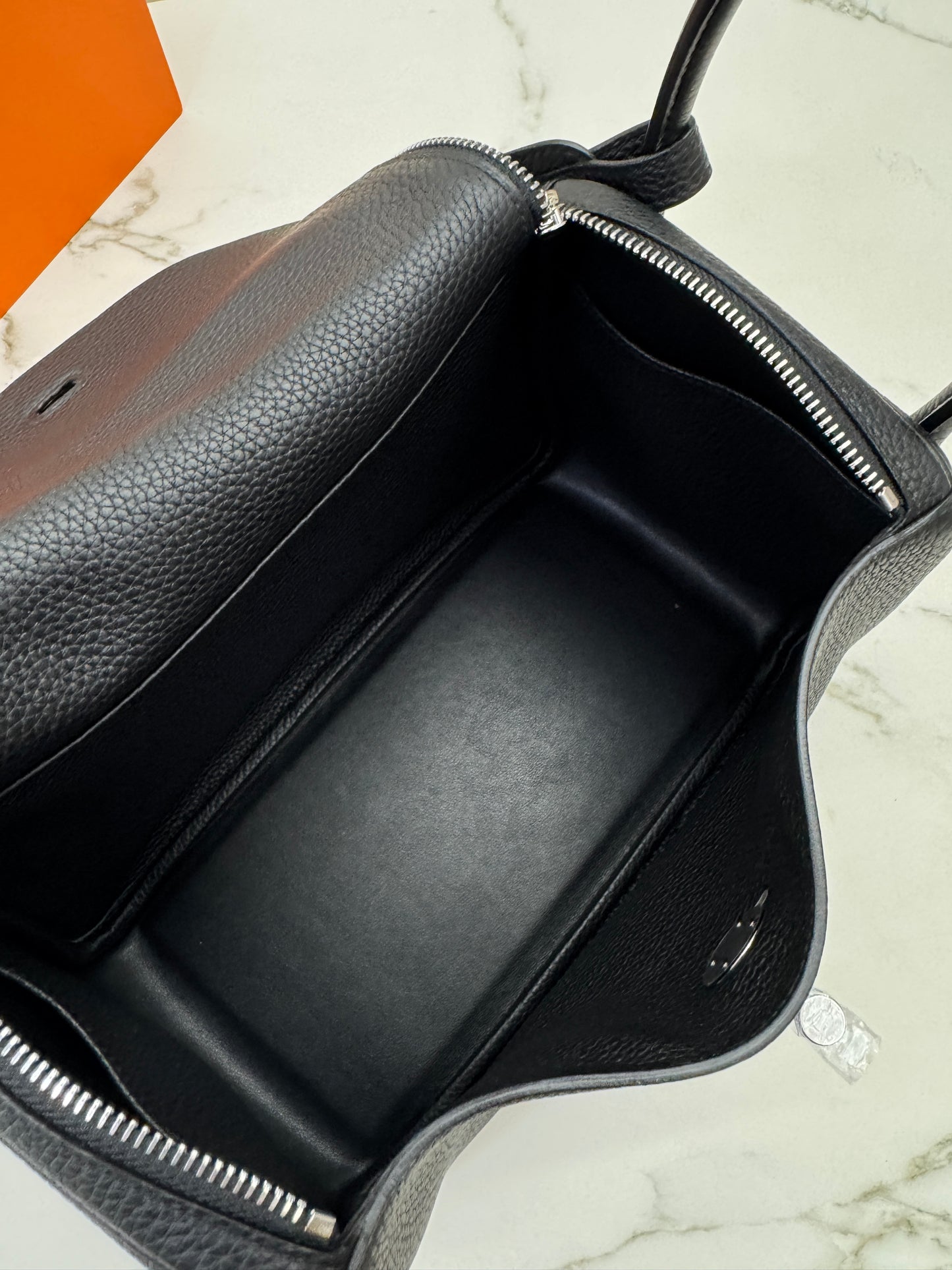 HERMES Lindy30 黑銀 TC Noir PHW