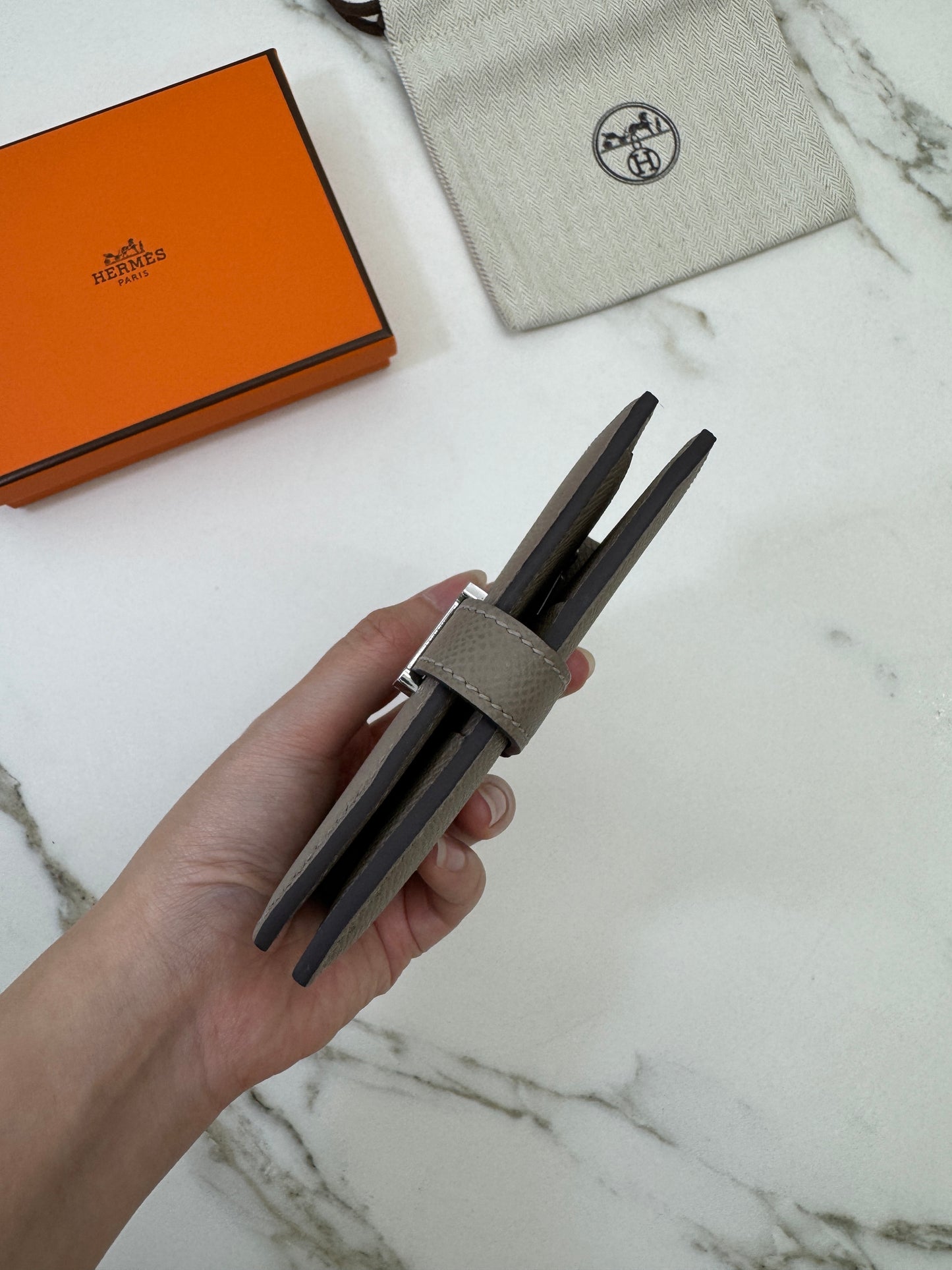 HERMES Bearn Wallet 瀝青灰銀扣 Epsom M8 Gris Asphalt PHW