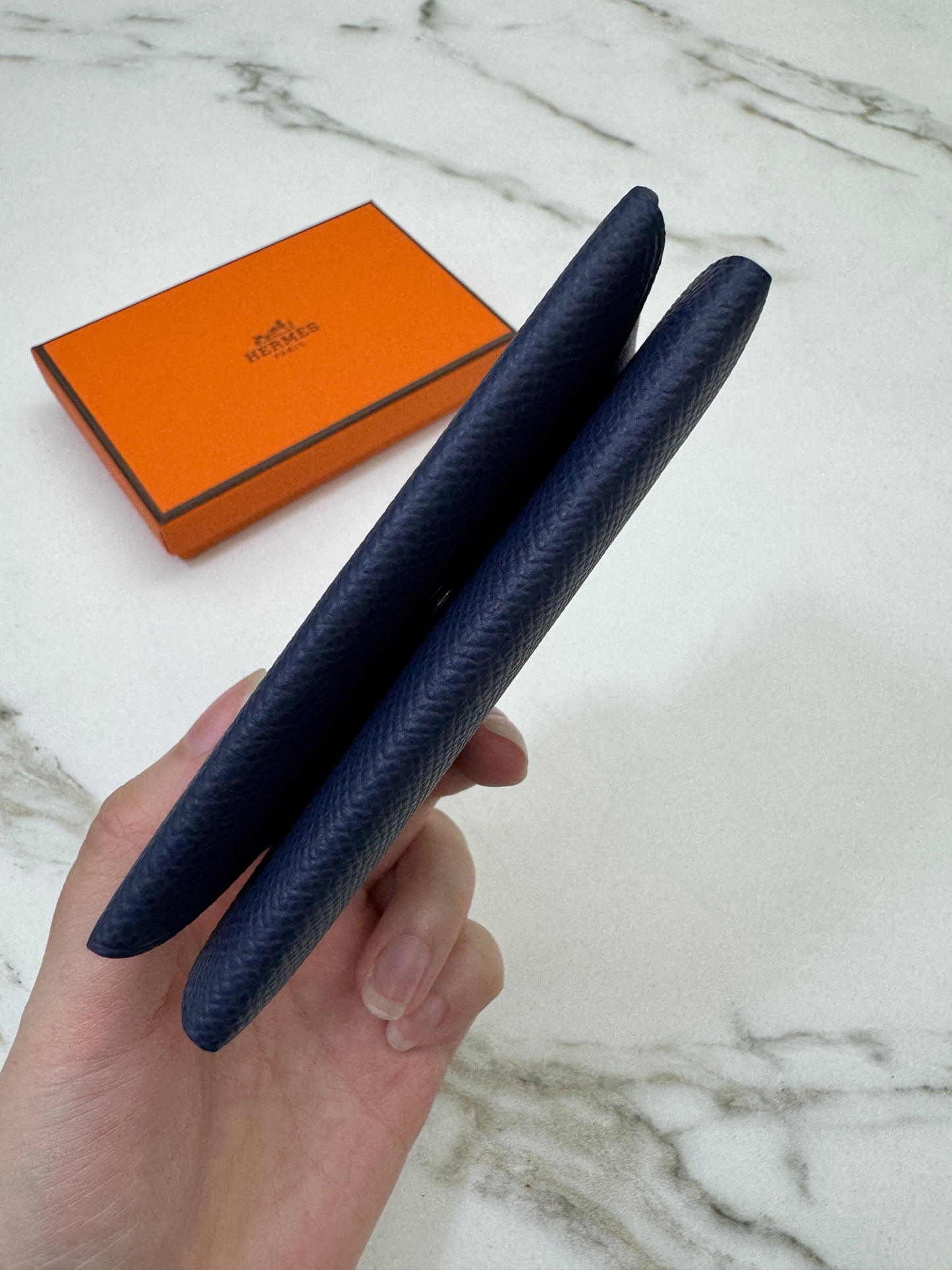 HERMES Calvi Duo 海軍藍 7U Navy Epsom