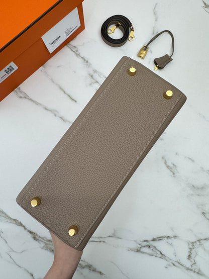 HERMES Kelly 25 斑鳩灰金扣 內縫 Togo 81 Gris Tourterelle GHW