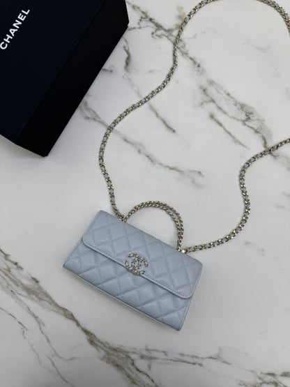 CHANEL 25S Kelly 手機包 Baby Blue