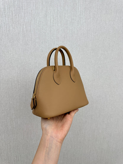 HERMES Mini Bolide 奶茶色金扣 Evercolor Chai GHW