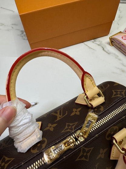 LV Speedy 20 粉橙色肩帶