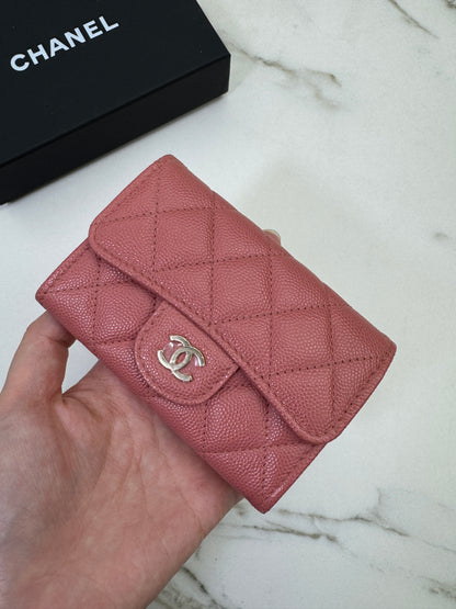 CHANEL CF Cardholder 珊瑚粉 牛皮