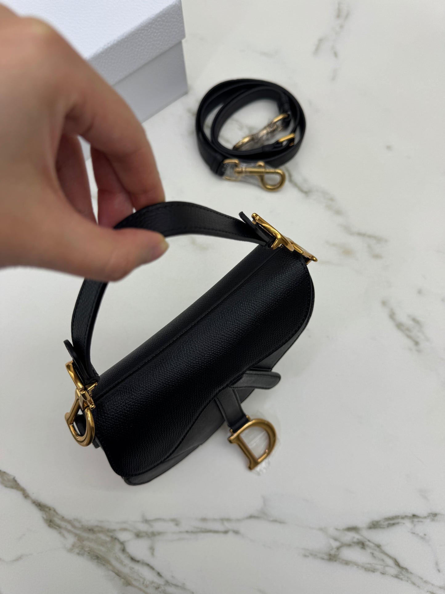 DIOR Saddle Small 黑色掌紋皮 Black Calfskin