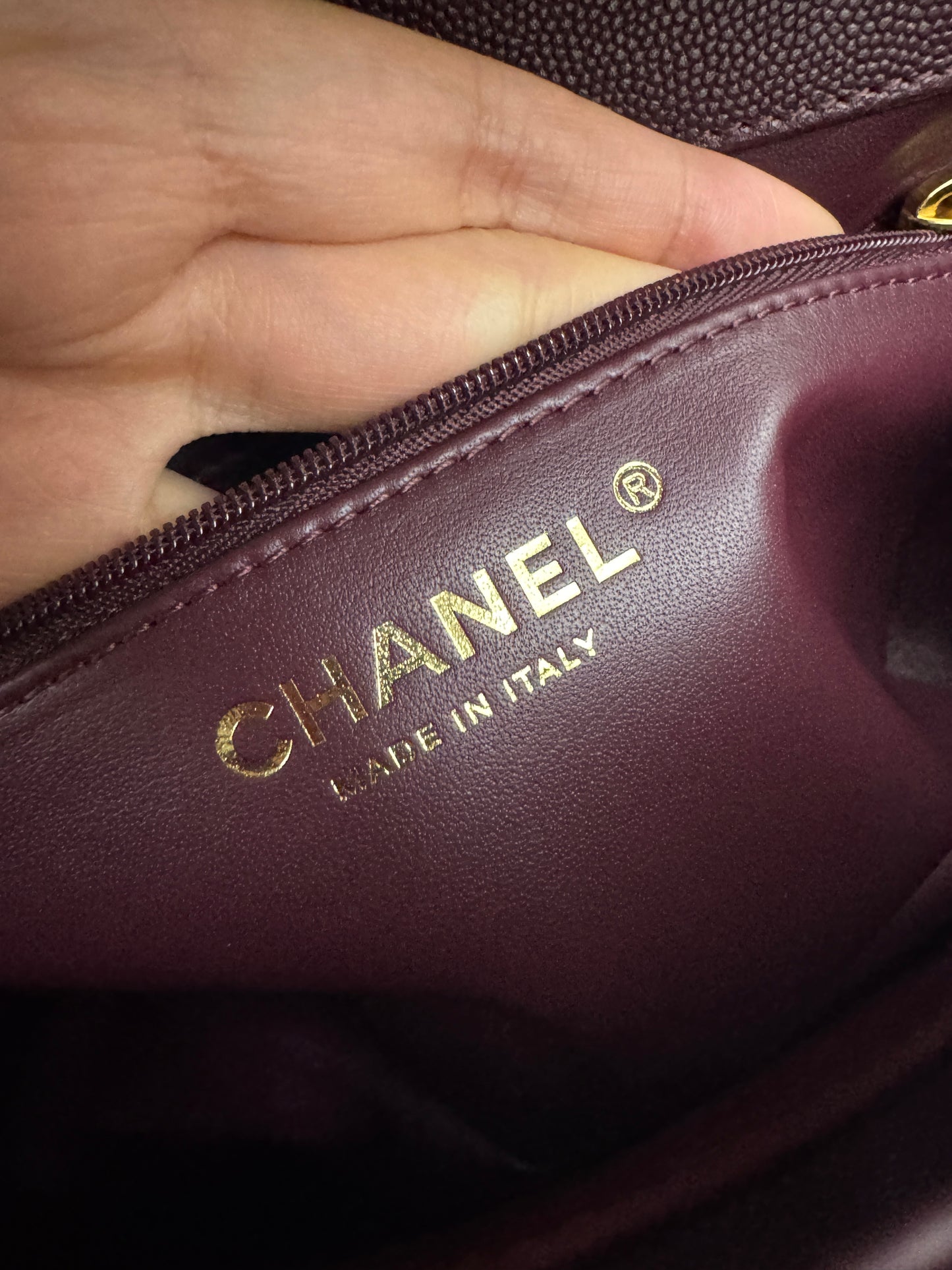 CHANEL Preppy Coco Small 酒紅色