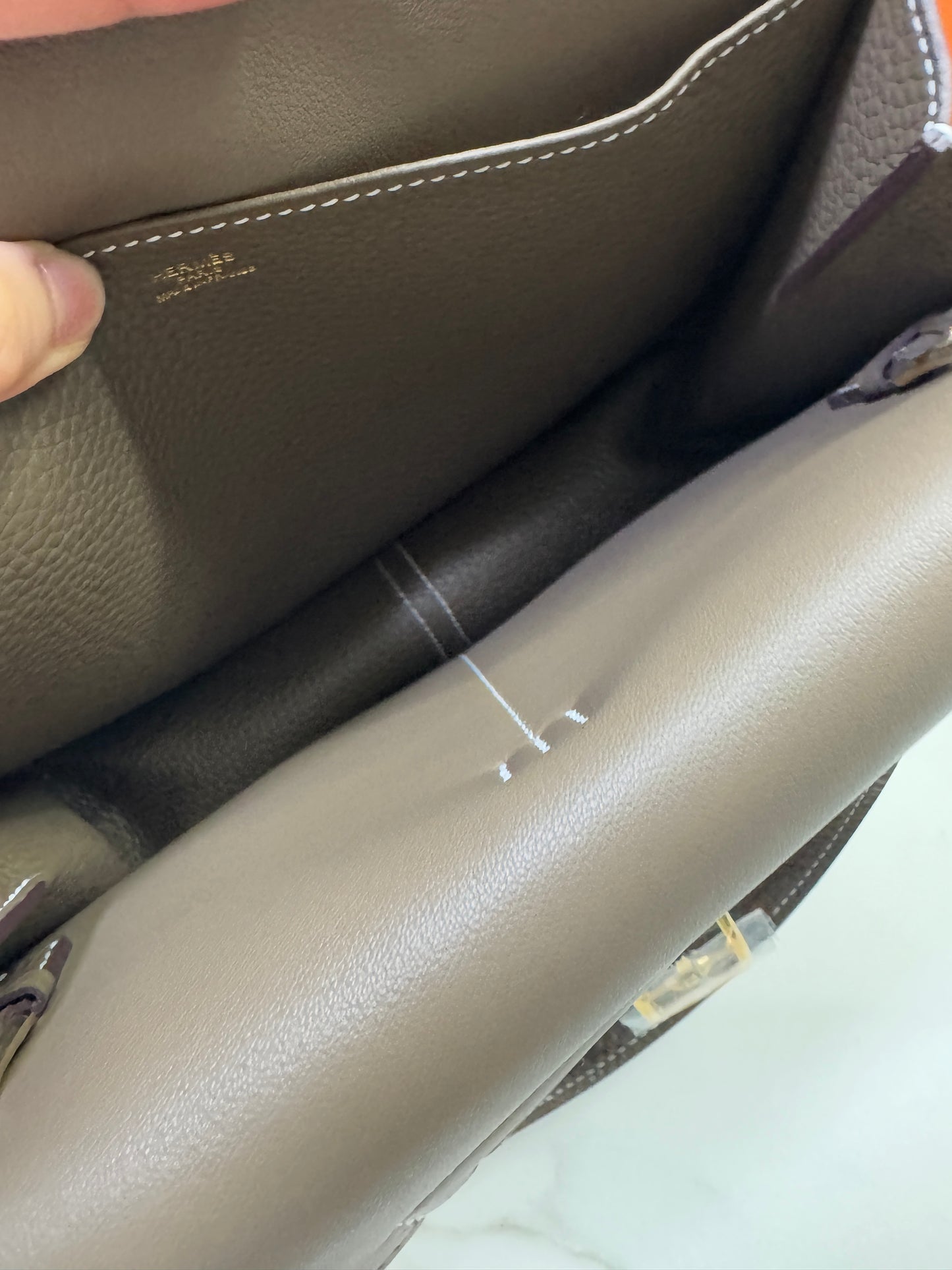 HERMES Halzan 25 大象灰金扣