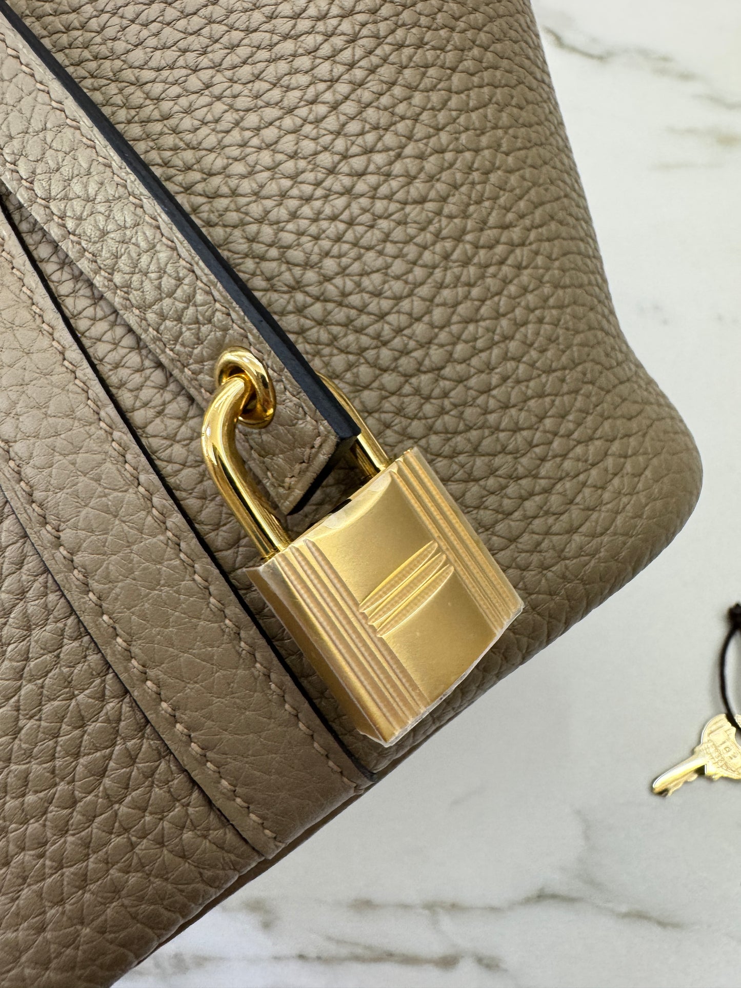 HERMES Picotin 18 馬爾淺米金扣 8Q Beige Marfa GHW