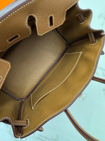 HERMES Birkin 25 金棕色金扣 Togo Gold GHW