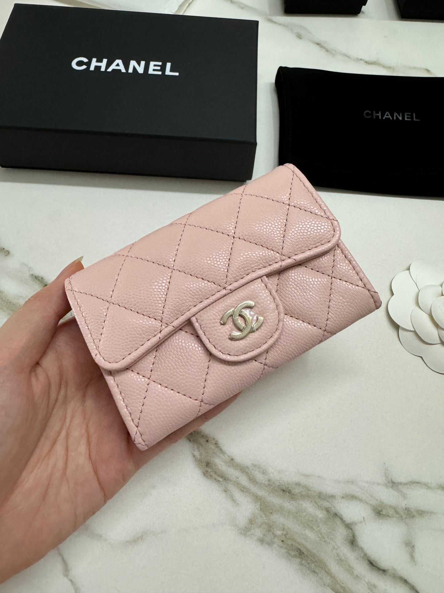 CHANEL CF卡包 淡粉色 HAAS牛皮